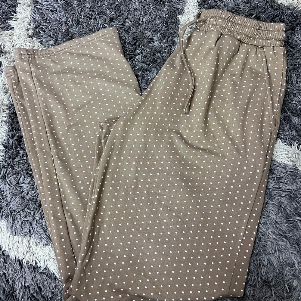 Tan Polka Dot Lounge Pants